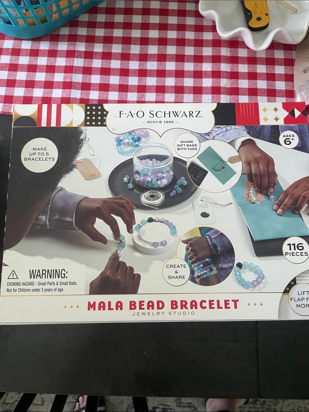 FAO Schwarz Mala Bead Bracelet Kit - Blue Teal Purple Beads